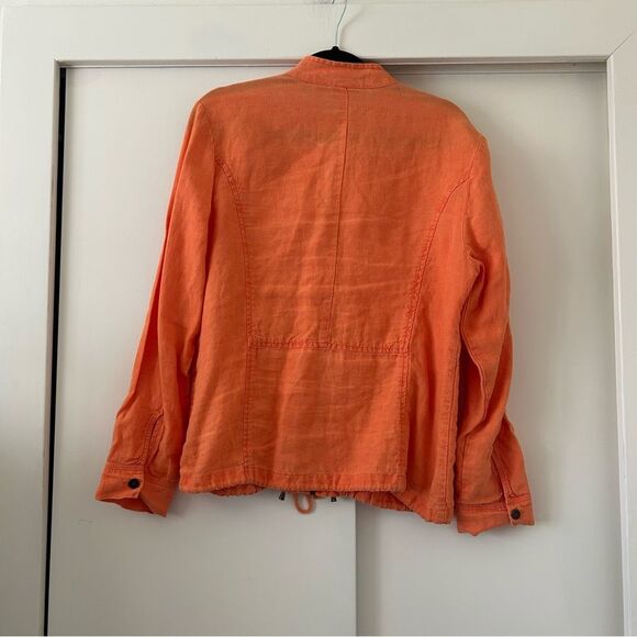 Chico’s Orange Linen Jacket Women's Size 12 - Picture 2 of 9